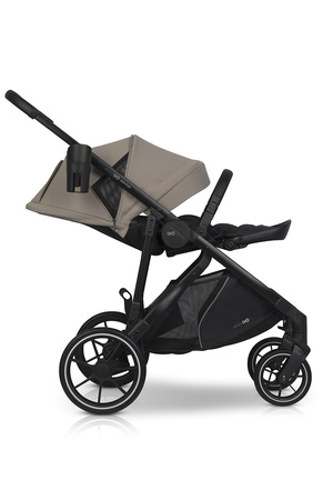 Easy Go Duoflex Wózek Głęboko-Spacerowy Bliźniaczy Rok po Roku Savana Beige 1 Siedzisko 1 Gondola