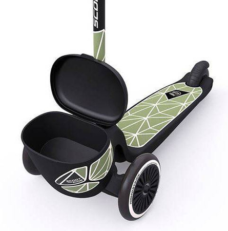 Scootandride Highwaykick 2 Lifestyle Hulajnoga Trójkołowa Balansowa z Zamykanym Schowkiem 2+ Green Lines