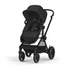 Cybex Eos Lux Wózek Głęboko-Spacerowy Rama Czarna Moon Black + Aton B2 i-Size Fotelik 0-13kg + Baza One Volcano Black
