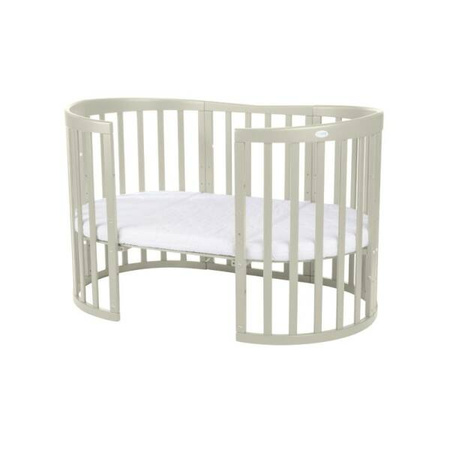 [OUTLET] Waldin Łóżeczko Dziecięce Owalne 7w1 z Materacem Oliwkowe