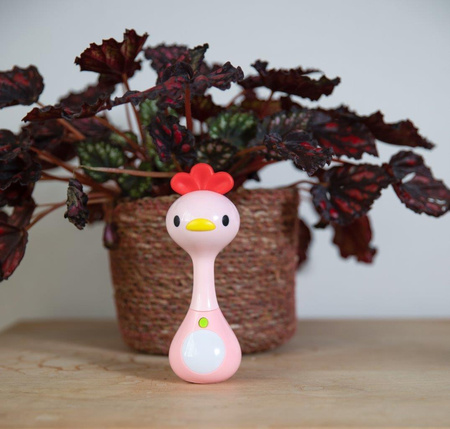 Bo Jungle Sensoryczna grzechotka gryzak Light&Music KURCZAK