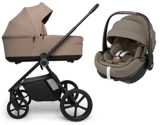 Muuvo One Wózek Głęboko-Spacerowy + Maxi-Cosi Pebble 360 Pro2 Fotelik Samochodowy