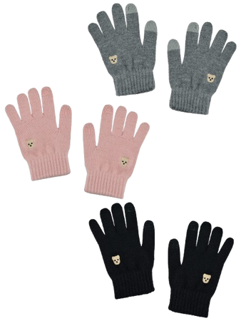 Noviti Rękawiczki Dziewczęce 5P Akrylowe Pojedyncze Rozmiar 18 Miś 1 sztuka Mix