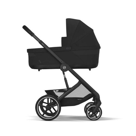 Cybex Balios S Lux 2.0 Wózek Głęboko-Spacerowy Moon Black / Ocean Blue + Cybex Aton B2 i-Size Fotelik Samochodowy 0-13kg + Baza One Volcano Black