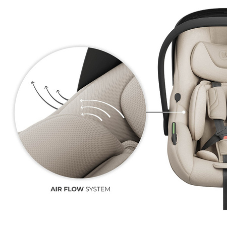 Kinderkraft Zestaw 3w1 Endura Safe Modular System Fotelik Samochodowy 0-36 kg Beżowy