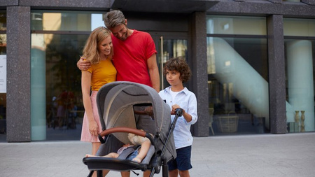 Kinderkraft Prime Wózek Głęboko-Spacerowy 3w1 + Mommy Bag Deep Navy