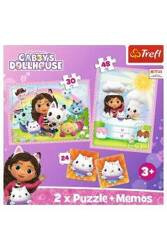 Trefl Puzzle 2w1 + Memos Gabi Z Kocim Przyjacielem