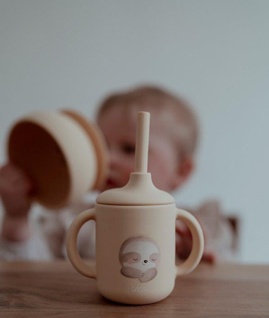 Sassi Kubek silikonowy z rurką dla dzieci Leniwiec  