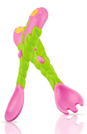 Nuby Sztućce: Widelec i Łyżka - Kwiat