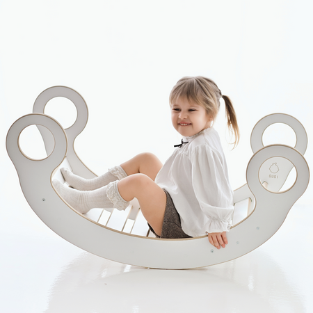 GUGI Bujak Drewniany Montessori XL + Poduszka Różowa