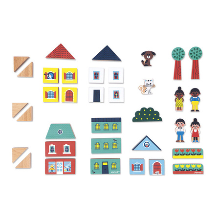 Janod Zestaw klocków i figurek 36 el. Miasto Cross Roads 2+