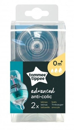 Tommee Tippee Smoczek Antykolkowy Do Butelki Advanced 2szt. 0+ Wieloprzepływowy
