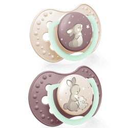 Lovi Smoczek Silikonowy Dynamiczny 0-3m 2szt Night&Day Girl