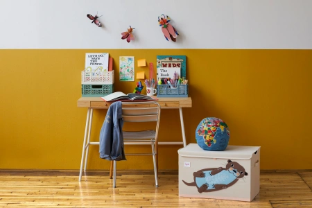 3 Sprouts Średnia Składana Skrzynka Na Zabawki Clay