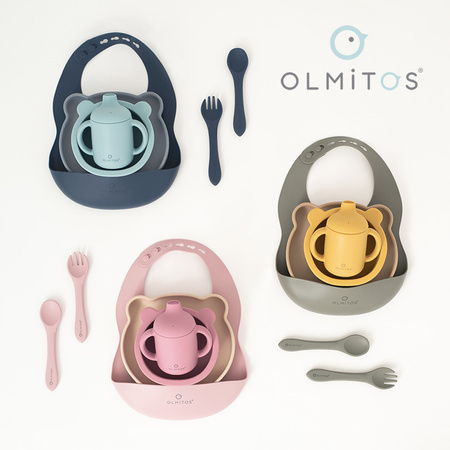 Olmitos Zestaw obiadowy silikonowy 7-elem. niebieski