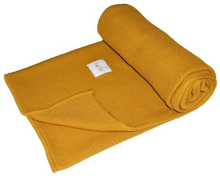 Kocyk Dzianinowy Natimi Koc-01  Musztardowy