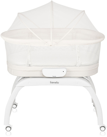 Lionelo Coral - łóżeczko, kołyska 2w1 z funkcją wagi | White