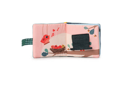 LILLIPUTIENS Miękka mini-książeczka wielofunkcyjna z silikonowym gryzakiem Smok Joe 6 m+