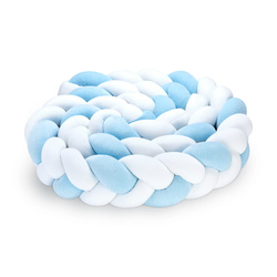 SenLove Ochraniacz do Łóżeczka Warkocz 360cm Biało-Niebieski