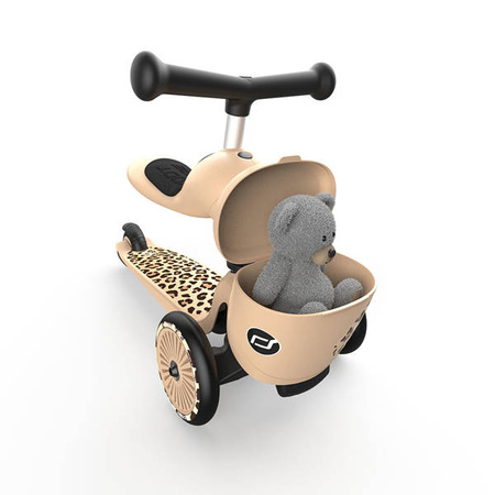 Scootandride Highwaykick 1 Lifestyle 2w1 Jeżdzik i Hulajnoga Trójkołowa z Zamykanym Schowkiem 1-5 lat Leopard