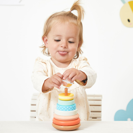 Janod Układanka piramida drewniana Gniazdko Pure 12 m+