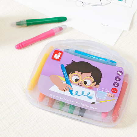 Janod Kredki żelowe 10 kolorów 3+