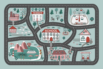 Marko Dywan Dla Dzieci Ultra Miękki 100x150 - Miasto