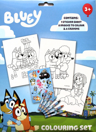 Kids Euroswan Zestaw kreatywny, kolorowanka, naklejki, kredki - Bluey