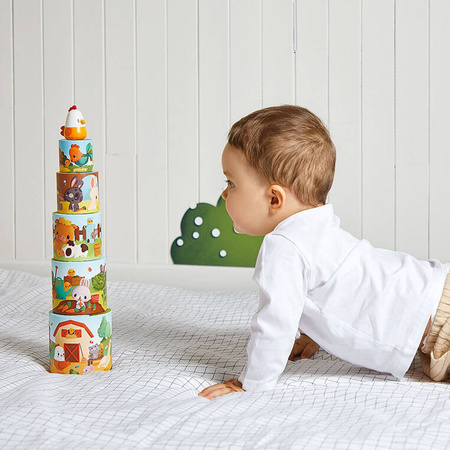 Janod Piramida wieża Farma Kurka 6 elementów 12 m+