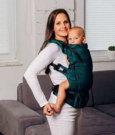 LennyLamb Nosidło LennyUpGrade Splot Jodełkowy, 100% Bawełna  Basic Line Szmaragd Rozmiar Standard 