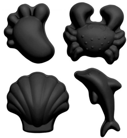 Funkit World Scrunch Silikonowe Foremki Do Piasku 4 szt. Czarny