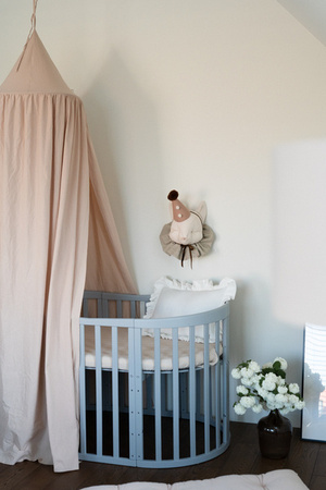 [OUTLET] Waldin Łóżeczko Dziecięce Owalne 7w1 z Materacem Szare