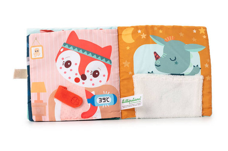 LILLIPUTIENS Miękka książeczka aktywizująca z mini-komforterem „Joe i jego przytulanka” 12 m+