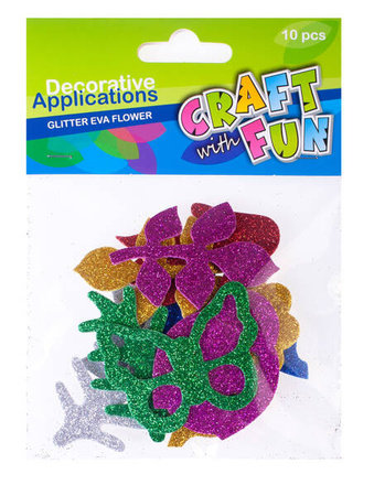 Craft With Fun Ozdoba Dekoracyjna. Brokatowe Kwiaty