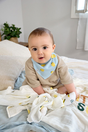 Lassig Bambusowa pieluszka otulacz Zestaw 3 szt. 80x80cm Happy Fruits lemon