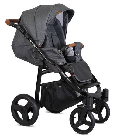 Kunert Rotax Wózek Głęboko-Spacerowy Szary Biała Rama Koła Żelowe