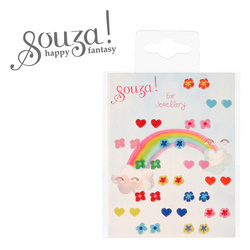 Souza! Kolczyki samoprzylepne Kwiaty i serca 19 par (opakowanie zbiorcze 12 kompletów)