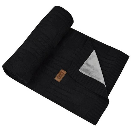 Kocyk z Podszyciem Futerkowym PLE-76 Czarny