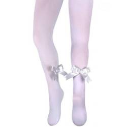 Milusie Rajstopy Kokardki Białe Rozmiar 104/110