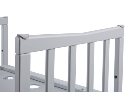 [OUTLET] Waldin Łóżeczko Dziecięce Owalne 7w1 z Materacem Szare