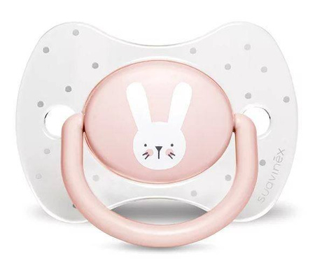 Suavinex Smoczek fizjologiczny silikonowy Premium 0-6m  Królik różowy  Hygge Baby
