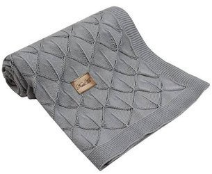 Kocyk Dzianinowy Bambusowy Koc-09 Jasny Szary