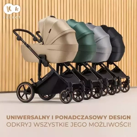 Kinderkraft Prime 2 Wózek Głęboko-Spacerowy + Fotelik Zestaw 3w1 Shadow Grey