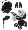 Adamex Bibione 1 Wózek Głęboko-Spacerowy 2w1 TSB-11 Lux + Cybex Aton B2 i-Size Fotelik 0-13kg + Baza + Adaptery