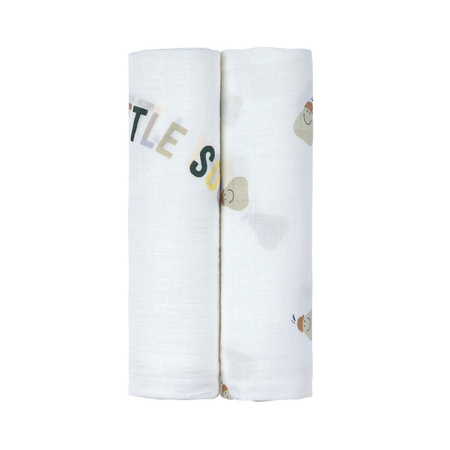 Lassig Bambusowa pieluszka otulacz Zestaw 2 szt. 120x120cm Happy Fruits pear