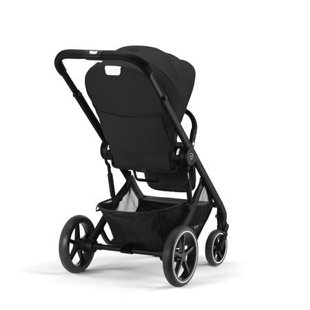 Cybex Balios S Lux Wózek Głęboko-Spacerowy Moon Black 2023 Rama Czarna + Cybex Aton B2 i-Size 0-13kg + Baza One Volcano Black