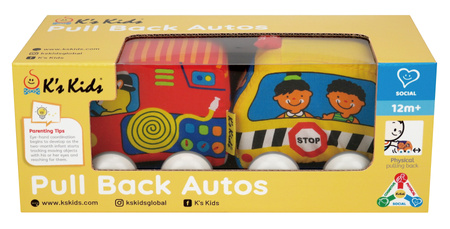 Training2s Zabawka Edukacyjna - Samochodzik Z Napędem Autobus Szkolny i Wóz Strażacki