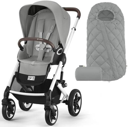Cybex Talos S Lux Wózek Spacerowy Rama Silver Stone Grey + Cybex Śpiworek Snogga Gratis