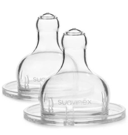 Suavinex Smoczki Do Butelek Kształt Okragły. Przepływ +4m Do Gęstych Pokarmów 2 szt