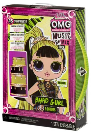 L.O.L. Surprise OMG Remix Rock Lalka + Akcesoria Bhad Gurl z Perkusją